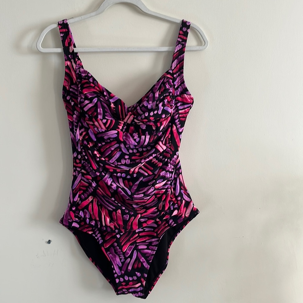 Swimsuits for All Shore Club Plus Size Swim 14 padded cups pink‎ purple vacation